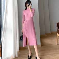 포플러앤씨 케이린 반목 니트 원피스