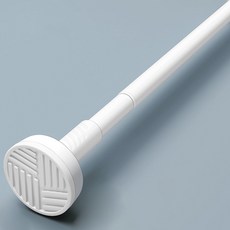 HIGHER DECO 超強力可調節長度免釘強力窗簾伸縮桿, 白色