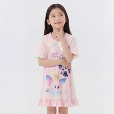 프리미에팜 아동용 캐치 티니핑 프릴 카라 5부 파자마 원피스
