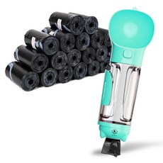 DING DONG PET 寵物飲水器水瓶 基本款 S + 拾便袋 20入, 薄荷, 1個