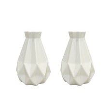 마크하스 모던 꽃병 숏다이아몬드, 화이트, 2개