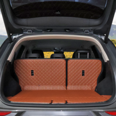 가죽 오염방지 차박 퀼팅 트렁크 매트 + 등받이 세트, 브라운, 제네시스 GV70