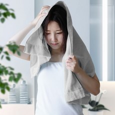 hiorie 日本桃雪 3倍COOL涼感異素材迷你浴巾 霧冰灰 涼感吸水速乾面巾, 1條