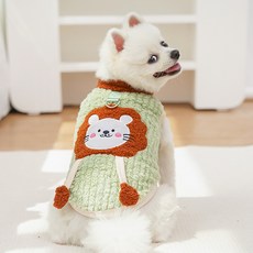 아티펫 반려동물 귀여운 사자 따뜻한 견인 조끼, 그린, 1개