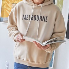 PLAYS 男士保暖拉絨刻字口袋連帽襯衫