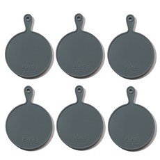 Leulier 平底鍋造型矽膠杯墊 圓形 6入, 灰色