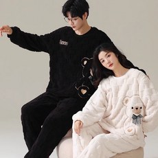 PEONIST 情侶款加厚套頭居家服上下衣套裝