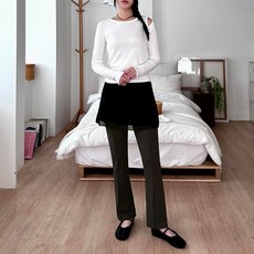 디어로라 여성용 핀턱 부츠컷 레깅스 DG_P426