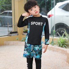 ST.HOLIDAY 男童小學生防曬泳衣3件組 NE604