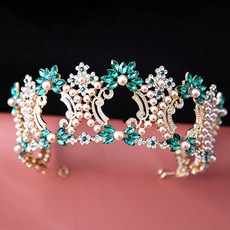 셀프웨딩 고급 웨딩 신부 왕관 sse558, 그린, 1개