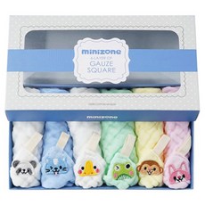 minizone 水果動物刺繡擦手巾6入組
