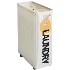 Nature Living 加長兩用移動式窄版夾縫洗衣籃, 米色