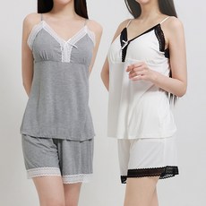 테라우드 여성용 커들리 레이스 나시 상하의 2세트