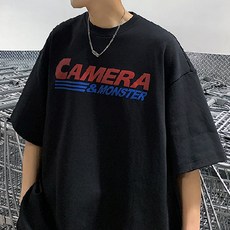 남성용 패션플로우 트렌드 복고풍 캐주얼 루즈 여름 티셔츠