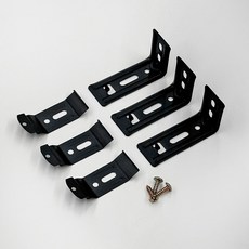 더원홈데코 콤비 블라인드 ㄱ자 브라켓 6.8 x 3.7 x 2.7 cm + 스냅 6.9 x 2.3 cm + 목재 피스 19mm 세트, 3세트, 블랙