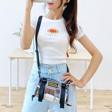 FROM HEAVEN PVC扣帶式圓筒形斜背包 H747, 透明度