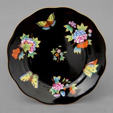 Herend 헤렌드 퀸 빅토리아 블랙 디저트 플레이트 195, 혼합색상, 1개