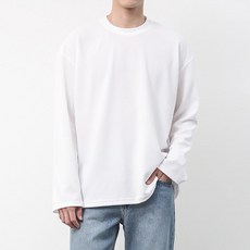 DANGOON 男款無褶皺圓領寬鬆長袖T恤