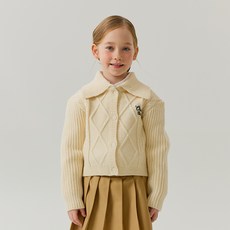 OWLEYBARN 女童大翻領麻花針織外套