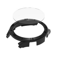 SPACE SHIELD Galaxy Watch 44mm 相容 一體式鋼化玻璃 + 錶圈防撞保護殼, 黑色(錶圈), 1個