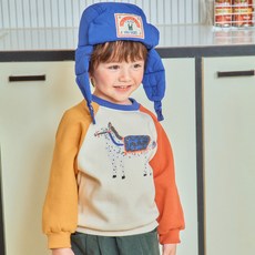 퍼스트블루 아동용 말프린트 라글란 티셔츠