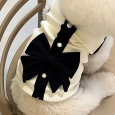 DING DONG PET 寵物羅紋蝴蝶結背心, 1個, 混色