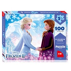 Disney 迪士尼 兒童拚圖 100片 兒童拼圖 迪士尼新款幼兒童紙盒平面拼圖 兒童玩具 益智玩具 學習拼圖 益智拼圖 交換禮物冰雪奇緣4125, 1入