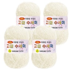 Yarna 100g 大容量高級菜瓜布編織線 4入 + A字印刷圖案 8種套組, 156 白象牙色, 1套