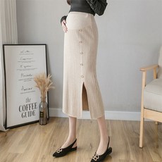 하이웨스트 롱 임부용 스커트