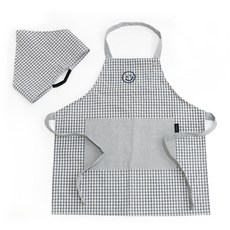 semoms 兒童小格紋圍裙+頭巾組 微笑