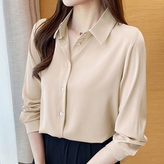 페이릿 여성용 데일리 실크 카라넥 블라우스