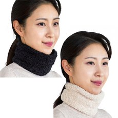 LUMASS 短版圍脖 2件組, 黑色, 米色, 1套