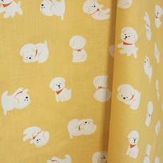 르우홈 패브릭 원단 흰둥이, 옐로우, 1개