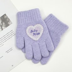 woojooi 可愛愛心針織手套 雙手穿戴組