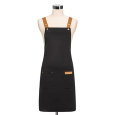 Rurida 可調式肩帶咖啡廳防水圍裙, 黑色