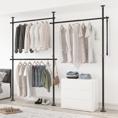 리우리빙 국내 생산 두배커진 3단 집게 세트, 블랙