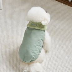 BENNYS 狗狗兩穿翻領鋪棉背心, 綠色