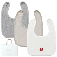 Baby&I幼兒用方形吸汗圍兜 3種 C組, 1套, 米白色, 摩卡色, 麻灰色