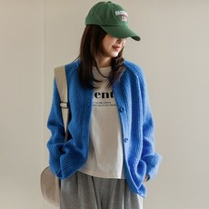 여성용 도톰 골지 라운드 니트 가디건 53CA631