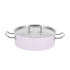 EDELKOCHEN IH電磁爐適用New Profi 3層雙耳燉鍋, 薰衣紫, 24cm