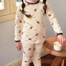 EYOUMONG 女童優貝里學生長袖長褲內搭居家服套裝