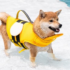 Wavy Days 狗狗蜜蜂救生衣, 黃色, 1個