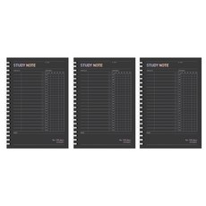 morning glory 12000 10分鐘學習筆記本 3入, 黑色, 1套