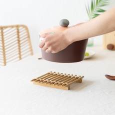 esopoom 藤製方形鍋架 04907A, Natural, 1個