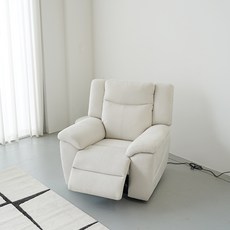 라클라우드 코니웜 패브릭 원터치 전동 리클라이너 1인용 소파 방문설치, 크림