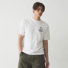 후아유 남여공용 스티브 백 그래픽 면 티셔츠 WHRPE2491U