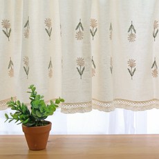 刺繡窗簾, 自然原色