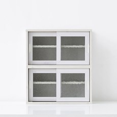 MARKET B MUNIE 4門迷你收納櫃, 白色松木貼皮