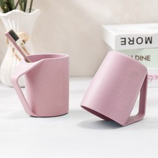 무식이네 파스텔 노이즈 물빠짐 거꾸로 양치컵, 핑크, 2개