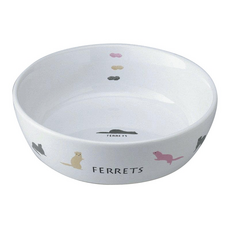 MARUKAN 陶瓷圓形雪貂食碗 MK-ES-18, 1入, 白色